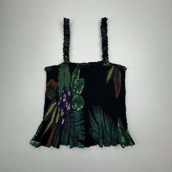 PATRONS of PEACE Boho Smocked Tropical Bodice Top Sleeveless Size Medium - Picture 5 of 6